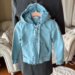 Moncler Blue Zip-Up Hoodie Sweatshirt